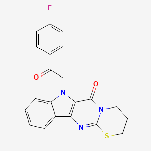 17-[2-(4-fluorophenyl)-2-oxoethyl]-7-thia-3,9,17-triazatetracyclo[8.7.0.03,8.011,16]heptadeca-1(10),8,11,13,15-pentaen-2-one