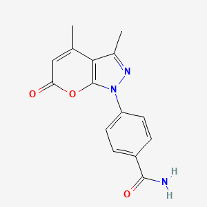 4-(3,4-dimethyl-6-oxopyrano[2,3-c]pyrazol-1(6H)-yl)benzamide