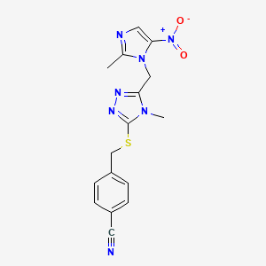 4-[({4-methyl-5-[(2-methyl-5-nitro-1H-imidazol-1-yl)methyl]-4H-1,2,4-triazol-3-yl}sulfanyl)methyl]benzonitrile