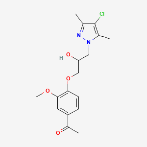 1-{4-[3-(4-chloro-3,5-dimethyl-1H-pyrazol-1-yl)-2-hydroxypropoxy]-3-methoxyphenyl}ethanone