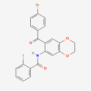 molecular formula C22H15BrINO4 B11063852 N-[7-(4-bromobenzoyl)-2,3-dihydro-1,4-benzodioxin-6-yl]-2-iodobenzamide 