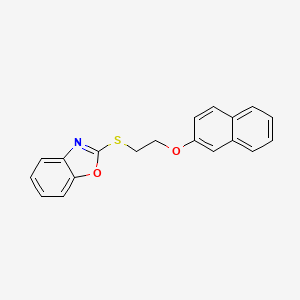 molecular formula C19H15NO2S B11063860 2-{[2-(Naphthalen-2-yloxy)ethyl]sulfanyl}-1,3-benzoxazole 