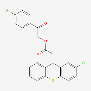 molecular formula C23H16BrClO3S B11063875 2-(4-bromophenyl)-2-oxoethyl (2-chloro-9H-thioxanthen-9-yl)acetate 