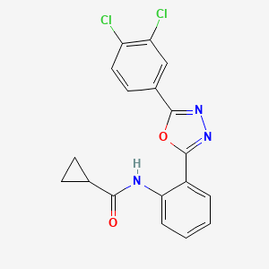 N-{2-[5-(3,4-dichlorophenyl)-1,3,4-oxadiazol-2-yl]phenyl}cyclopropanecarboxamide