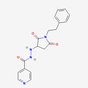 N'-[2,5-dioxo-1-(2-phenylethyl)pyrrolidin-3-yl]pyridine-4-carbohydrazide