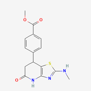 molecular formula C15H15N3O3S B11063925 Methyl 4-[2-(methylamino)-5-oxo-4,5,6,7-tetrahydro[1,3]thiazolo[4,5-b]pyridin-7-yl]benzoate 