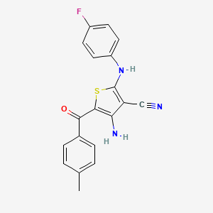 4-Amino-2-[(4-fluorophenyl)amino]-5-[(4-methylphenyl)carbonyl]thiophene-3-carbonitrile