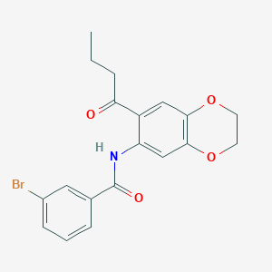 3-bromo-N-(7-butanoyl-2,3-dihydro-1,4-benzodioxin-6-yl)benzamide