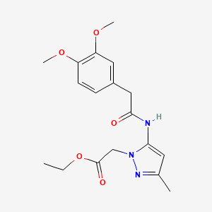 ethyl (5-{[(3,4-dimethoxyphenyl)acetyl]amino}-3-methyl-1H-pyrazol-1-yl)acetate