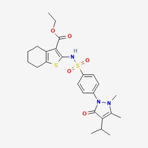 ethyl 2-({[4-(4-isopropyl-2,3-dimethyl-5-oxo-2,5-dihydro-1H-pyrazol-1-yl)phenyl]sulfonyl}amino)-4,5,6,7-tetrahydro-1-benzothiophene-3-carboxylate