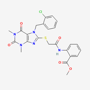 B11063959 methyl 2-[({[7-(2-chlorobenzyl)-1,3-dimethyl-2,6-dioxo-2,3,6,7-tetrahydro-1H-purin-8-yl]sulfanyl}acetyl)amino]benzoate CAS No. 704875-02-5