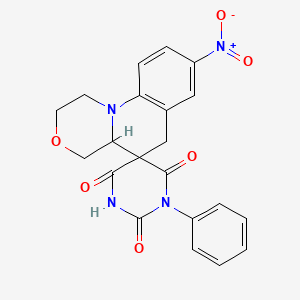 8-nitro-1'-phenyl-1,2,4,4a-tetrahydro-2'H,6H-spiro[1,4-oxazino[4,3-a]quinoline-5,5'-pyrimidine]-2',4',6'(1'H,3'H)-trione