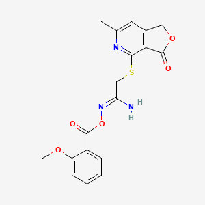 (1Z)-N'-{[(2-methoxyphenyl)carbonyl]oxy}-2-[(6-methyl-3-oxo-1,3-dihydrofuro[3,4-c]pyridin-4-yl)sulfanyl]ethanimidamide