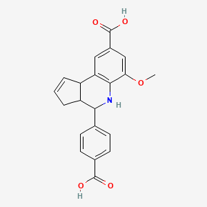 4-(4-carboxyphenyl)-6-methoxy-3a,4,5,9b-tetrahydro-3H-cyclopenta[c]quinoline-8-carboxylic acid