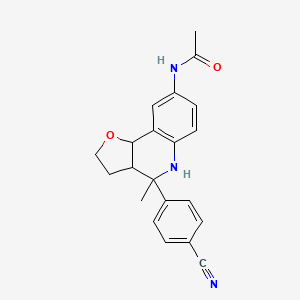 N-[4-(4-cyanophenyl)-4-methyl-2,3,3a,4,5,9b-hexahydrofuro[3,2-c]quinolin-8-yl]acetamide