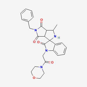 molecular formula C27H28N4O5 B11064022 5'-Benzyl-3'-methyl-1-(2-morpholin-4-YL-2-oxoethyl)-3A',6A'-dihydro-2'H-spiro[indole-3,1'-pyrrolo[3,4-C]pyrrole]-2,4',6'(1H,3'H,5'H)-trione 