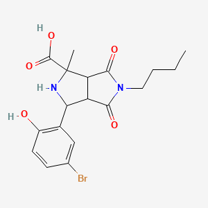 molecular formula C18H21BrN2O5 B11064029 3-(5-Bromo-2-hydroxyphenyl)-5-butyl-1-methyl-4,6-dioxooctahydropyrrolo[3,4-c]pyrrole-1-carboxylic acid 