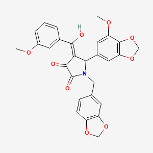 1-(1,3-benzodioxol-5-ylmethyl)-3-hydroxy-5-(7-methoxy-1,3-benzodioxol-5-yl)-4-[(3-methoxyphenyl)carbonyl]-1,5-dihydro-2H-pyrrol-2-one