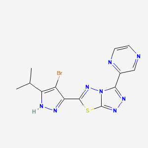 6-[4-bromo-5-(propan-2-yl)-1H-pyrazol-3-yl]-3-(pyrazin-2-yl)[1,2,4]triazolo[3,4-b][1,3,4]thiadiazole