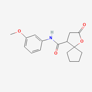 N-(3-methoxyphenyl)-2-oxo-1-oxaspiro[4.4]nonane-4-carboxamide