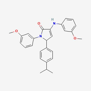 1-(3-methoxyphenyl)-3-[(3-methoxyphenyl)amino]-5-[4-(propan-2-yl)phenyl]-1,5-dihydro-2H-pyrrol-2-one