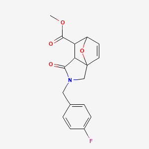 molecular formula C17H16FNO4 B11064142 Methyl 2-(4-fluorobenzyl)-1-oxo-1,2,3,6,7,7a-hexahydro-3a,6-epoxyisoindole-7-carboxylate 