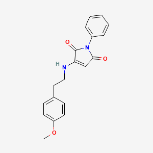 molecular formula C19H18N2O3 B11064147 3-{[2-(4-methoxyphenyl)ethyl]amino}-1-phenyl-1H-pyrrole-2,5-dione 