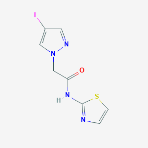 molecular formula C8H7IN4OS B11064154 1H-Pyrazole-1-acetamide, 4-iodo-N-(2-thiazolyl)- 