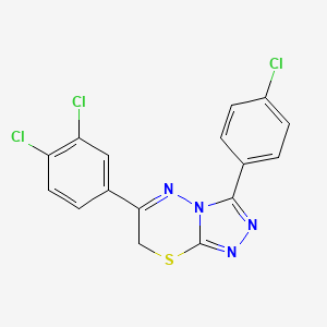 molecular formula C16H9Cl3N4S B11064190 3-(4-chlorophenyl)-6-(3,4-dichlorophenyl)-7H-[1,2,4]triazolo[3,4-b][1,3,4]thiadiazine 