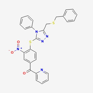 [4-({5-[(benzylsulfanyl)methyl]-4-phenyl-4H-1,2,4-triazol-3-yl}sulfanyl)-3-nitrophenyl](pyridin-2-yl)methanone