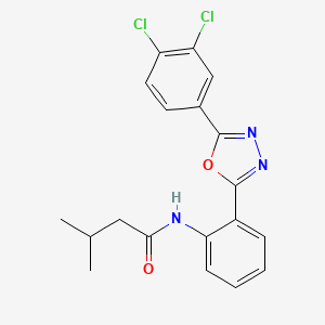 N-{2-[5-(3,4-dichlorophenyl)-1,3,4-oxadiazol-2-yl]phenyl}-3-methylbutanamide