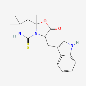 3-(1H-indol-3-ylmethyl)-7,7,8a-trimethyl-5-thioxotetrahydro-5H-[1,3]oxazolo[3,2-c]pyrimidin-2(3H)-one