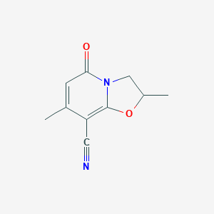 molecular formula C10H10N2O2 B11064279 5H-Oxazolo[3,2-a]pyridine-8-carbonitrile, 2,3-dihydro-2,7-dimethyl-5-oxo- 