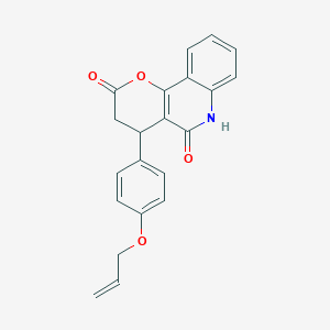 molecular formula C21H17NO4 B11064285 4-[4-(prop-2-en-1-yloxy)phenyl]-4,6-dihydro-2H-pyrano[3,2-c]quinoline-2,5(3H)-dione 