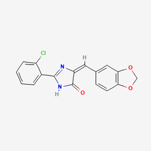 molecular formula C17H11ClN2O3 B11064303 Imidazol-4-one, 5-benzo[1,3]dioxol-5-ylmethylene-2-(2-chlorophenyl)-3,5-dihydro- 