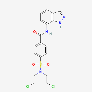 molecular formula C18H18Cl2N4O3S B11064310 4-[bis(2-chloroethyl)sulfamoyl]-N-(1H-indazol-7-yl)benzamide 