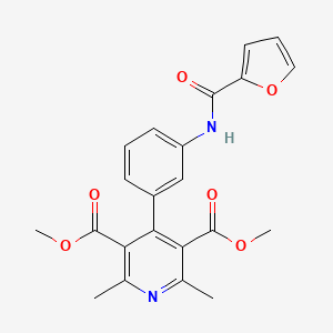 molecular formula C22H20N2O6 B11064336 Dimethyl 4-{3-[(furan-2-ylcarbonyl)amino]phenyl}-2,6-dimethylpyridine-3,5-dicarboxylate 