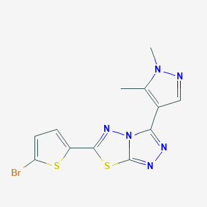 6-(5-bromothiophen-2-yl)-3-(1,5-dimethyl-1H-pyrazol-4-yl)[1,2,4]triazolo[3,4-b][1,3,4]thiadiazole