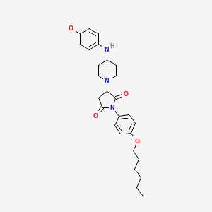 1-[4-(Hexyloxy)phenyl]-3-{4-[(4-methoxyphenyl)amino]piperidin-1-yl}pyrrolidine-2,5-dione