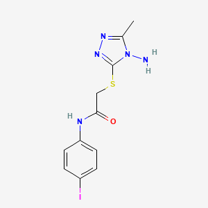 molecular formula C11H12IN5OS B11064369 2-[(4-amino-5-methyl-4H-1,2,4-triazol-3-yl)sulfanyl]-N-(4-iodophenyl)acetamide 