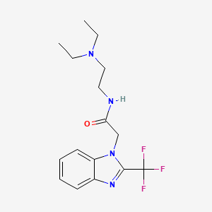 molecular formula C16H21F3N4O B11064390 N-[2-(diethylamino)ethyl]-2-[2-(trifluoromethyl)-1H-benzimidazol-1-yl]acetamide 