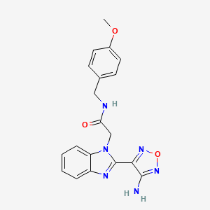 molecular formula C19H18N6O3 B11064405 2-[2-(4-amino-1,2,5-oxadiazol-3-yl)-1H-benzimidazol-1-yl]-N-(4-methoxybenzyl)acetamide 