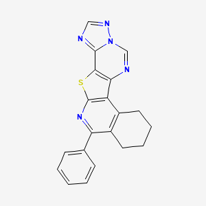 molecular formula C20H15N5S B11064416 14-phenyl-11-thia-3,5,6,8,13-pentazapentacyclo[10.8.0.02,10.05,9.015,20]icosa-1(12),2(10),3,6,8,13,15(20)-heptaene 