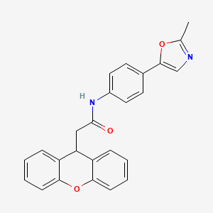 molecular formula C25H20N2O3 B11064479 N-[4-(2-methyl-1,3-oxazol-5-yl)phenyl]-2-(9H-xanthen-9-yl)acetamide 