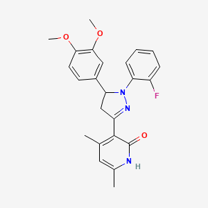 3-[5-(3,4-dimethoxyphenyl)-1-(2-fluorophenyl)-4,5-dihydro-1H-pyrazol-3-yl]-4,6-dimethylpyridin-2(1H)-one