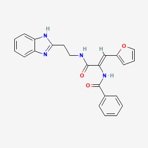 molecular formula C23H20N4O3 B11064500 N-[(1Z)-3-{[2-(1H-benzimidazol-2-yl)ethyl]amino}-1-(furan-2-yl)-3-oxoprop-1-en-2-yl]benzamide 