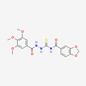 molecular formula C19H19N3O7S B11064504 N-[[(3,4,5-trimethoxybenzoyl)amino]carbamothioyl]-1,3-benzodioxole-5-carboxamide 