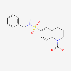 molecular formula C18H20N2O4S B11064509 2H-Quinoline-1-carboxylic acid, 6-benzylsulfamoyl-3,4-dihydro-, methyl ester 