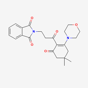 molecular formula C23H26N2O5 B11064522 2-{3-[4,4-dimethyl-2-(morpholin-4-yl)-6-oxocyclohex-1-en-1-yl]-3-oxopropyl}-1H-isoindole-1,3(2H)-dione 