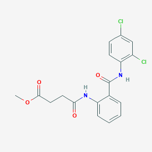 molecular formula C18H16Cl2N2O4 B11064526 Methyl 4-({2-[(2,4-dichlorophenyl)carbamoyl]phenyl}amino)-4-oxobutanoate 